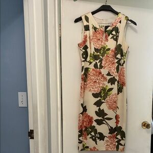 Enfocus Studio Cream Floral Midi Dress